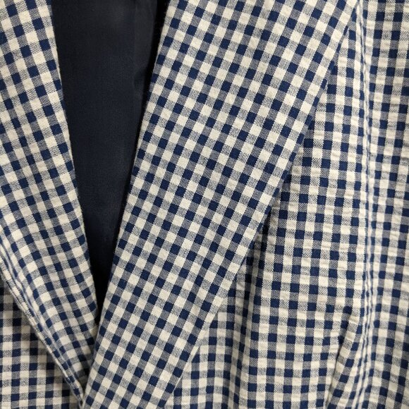 Zara Blue Gingham Light Suit Set (2PC Suit Blazer/Pants) - Picture 3 of 3